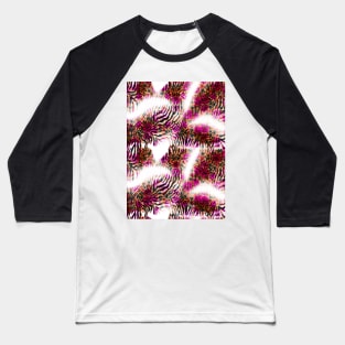 Cute flowers with zebra,leopard skin Baseball T-Shirt